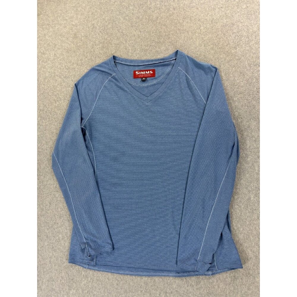 Simms Performance Long Sleeve Fishing Shirt (Women's XL) Blue
